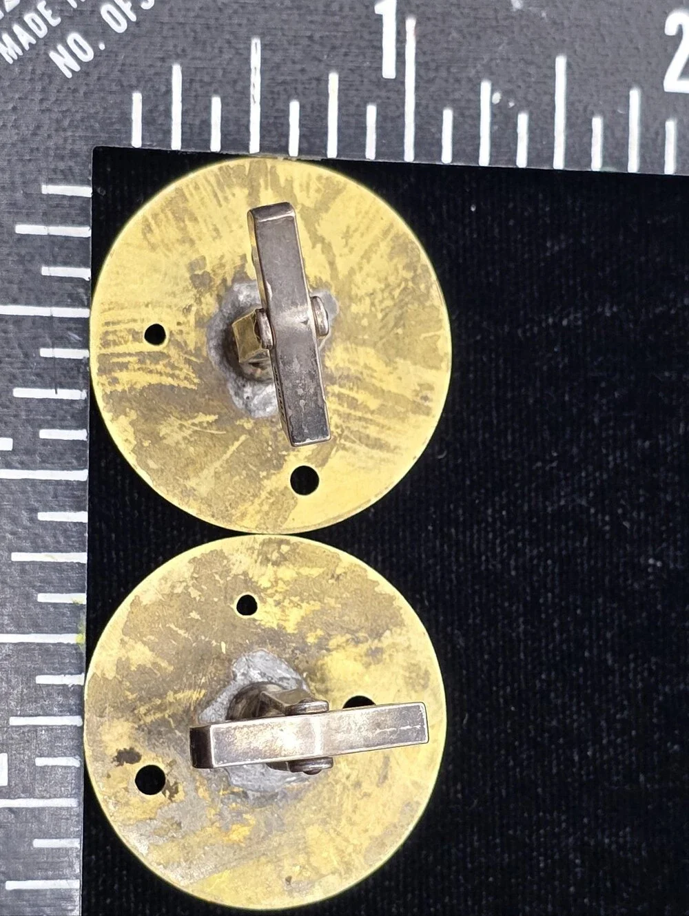 Handcrafted Studio Cufflinks Brass Sterling Mid-century Minimalist Atomic